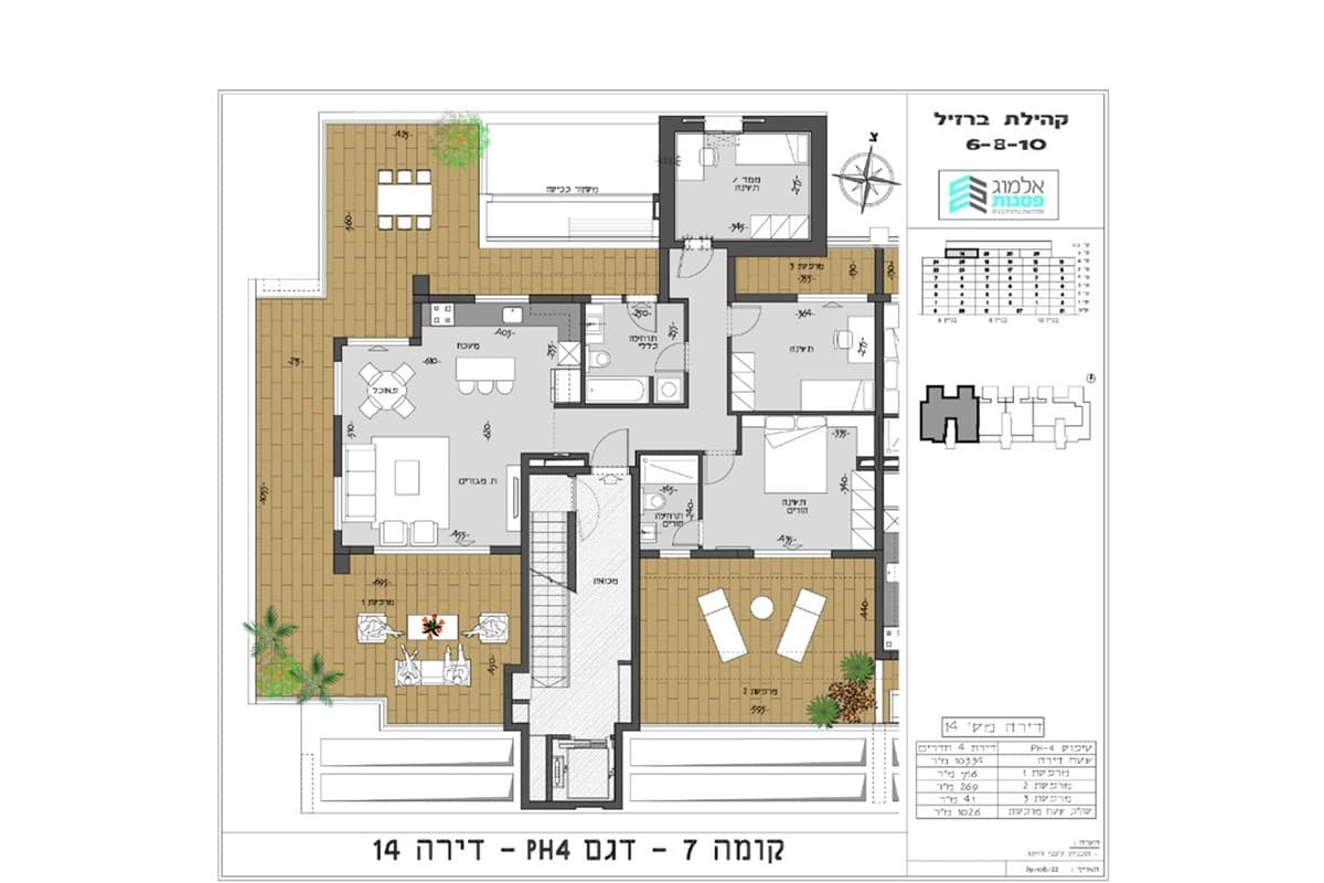 בפרויקט חדש פנטהאוז עם מרפסת, ממ"ד וחניה! — 13