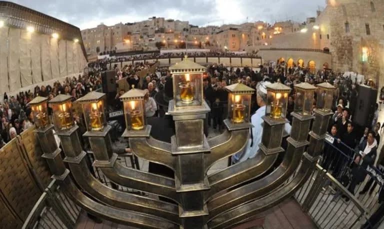 Hanukkah Candle Lighting at the Western Wall