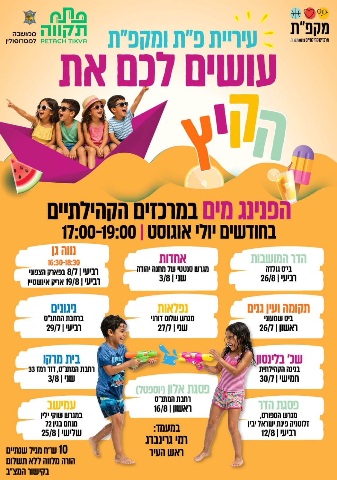 הפנינג מים במרכז קהילתי בית מרקו